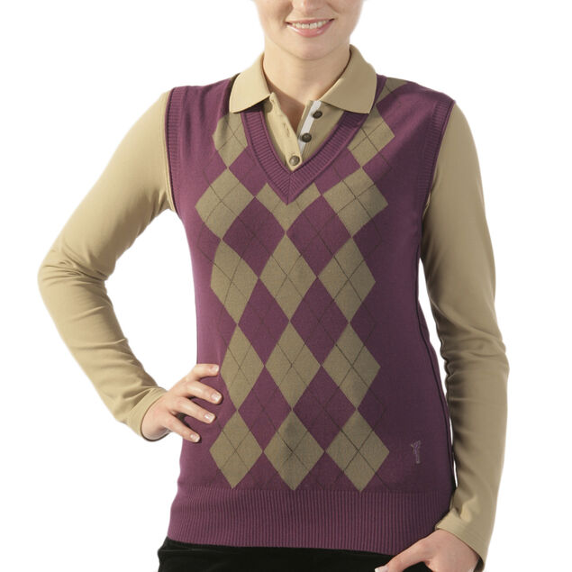 Golfino Ladies Argyle Vest Online Golf 9882